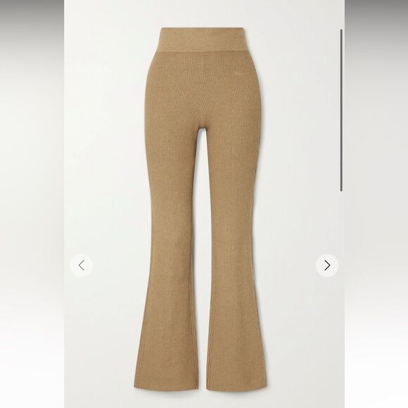 Frame rib cotton blend flare pants in café au lait small nwot - Picture 1 of 15